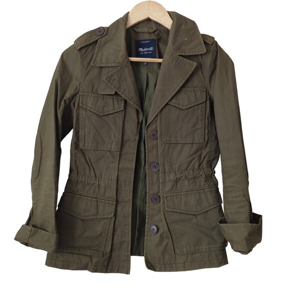 Madewell Women's Olive Green Utility Jacket Sz XS All Weather Outbound Military - Picture 1 of 11